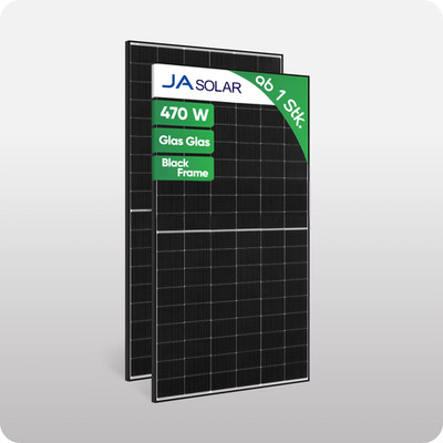 Solarmodul 470W JA Solar JAM54D40 LR Solarpanel für Balkonkraftwerke Black Frame