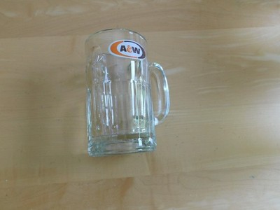 Vintage A&W Root Beer Soda Mug, Dimple Sides, Heavy Glass, 6'' High