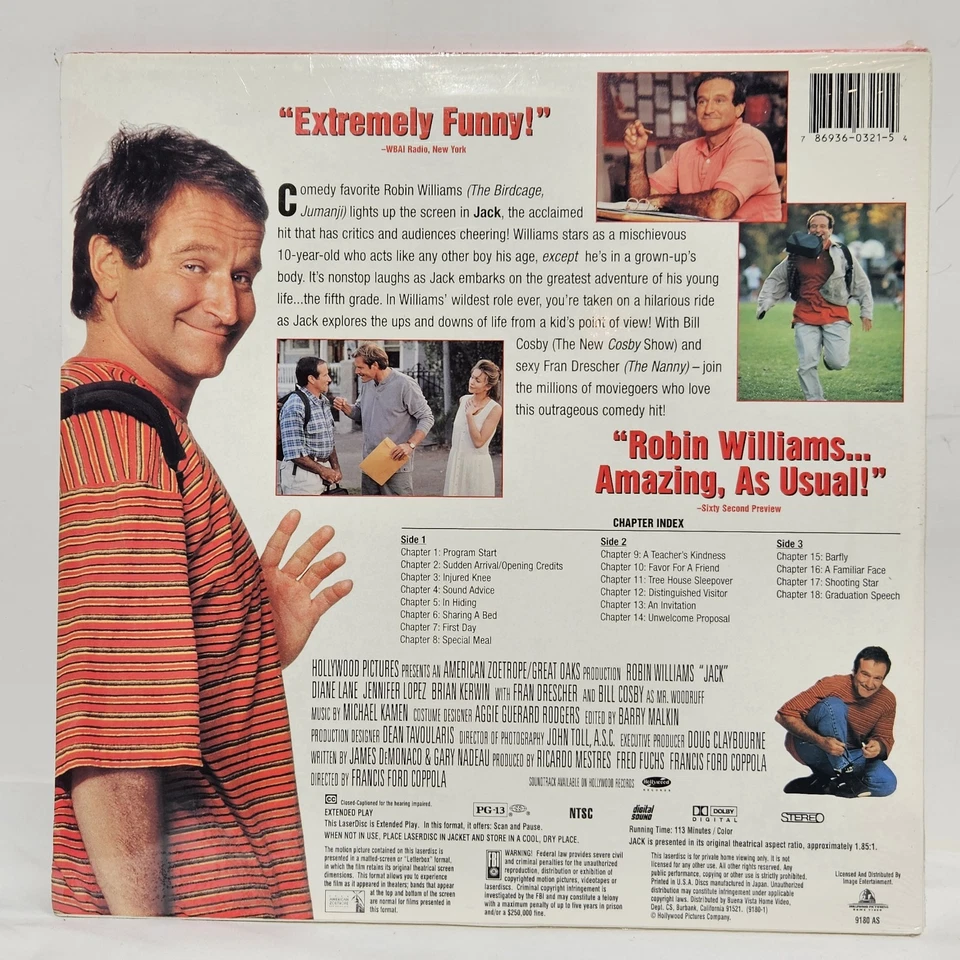 2 Laserdiscs  JACK Robin Williams & FOLKS Tom Selleck BOTH NEW SEALED - Image 4 of 4