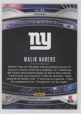 2024 Panini Prizm Fireworks Green Ice Prizm Malik Nabers #21 Rookie RC