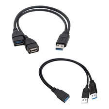 USB3.0 Adapter USB3.0 to 2 USB Converter Extension Charging Data Transfer