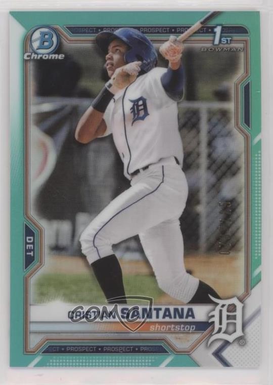 2021 Bowman Chrome Prospects Aqua Refractor /125 Cristian Santana #BCP-186 4z8