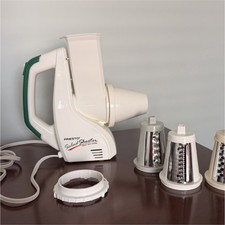 Presto SaladShooter Electric Slicer/Shredder, White/Green, 3 Cones 0291004