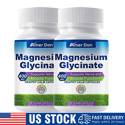 400mg Magnesium Glycinate High Absorption,Improved Sleep,Stress & Anxiety Relief