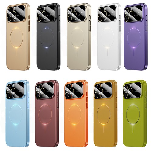 Cubierta trasera rígida delgada protección lente completa magnética para iPhone 16 Pro Max 15 14 - Imagen 7 de 16