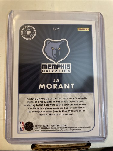 2022-23 Panini NBA Hoops - Panini Presents #2 Ja Morant - Picture 2 of 2