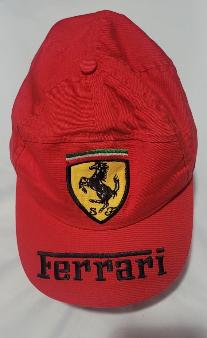 70s-80s Ferrari Vintage Cotton Cap Formula One 1 F1 Racing Rare Red Hat One Size