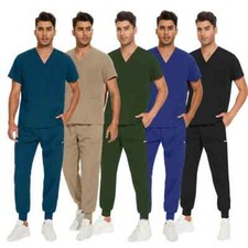 Jogger Suit Doctor Uniforms Short Sleeve V-neck Nurse Scrub Set Clinical Clothes