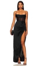 Nookie Emelie Strapless Gown Black Elegant Formal S NWT $329