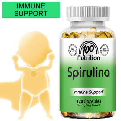 Spirulina Capsules - Anti-Aging,Antioxidant,Immune,Brain,Heart Health Support