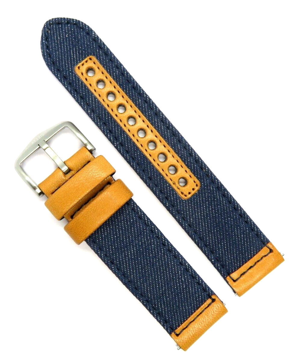 Fossil Original Replacement Leather Strap Blue LE1135 Watchband Brown 22 mm