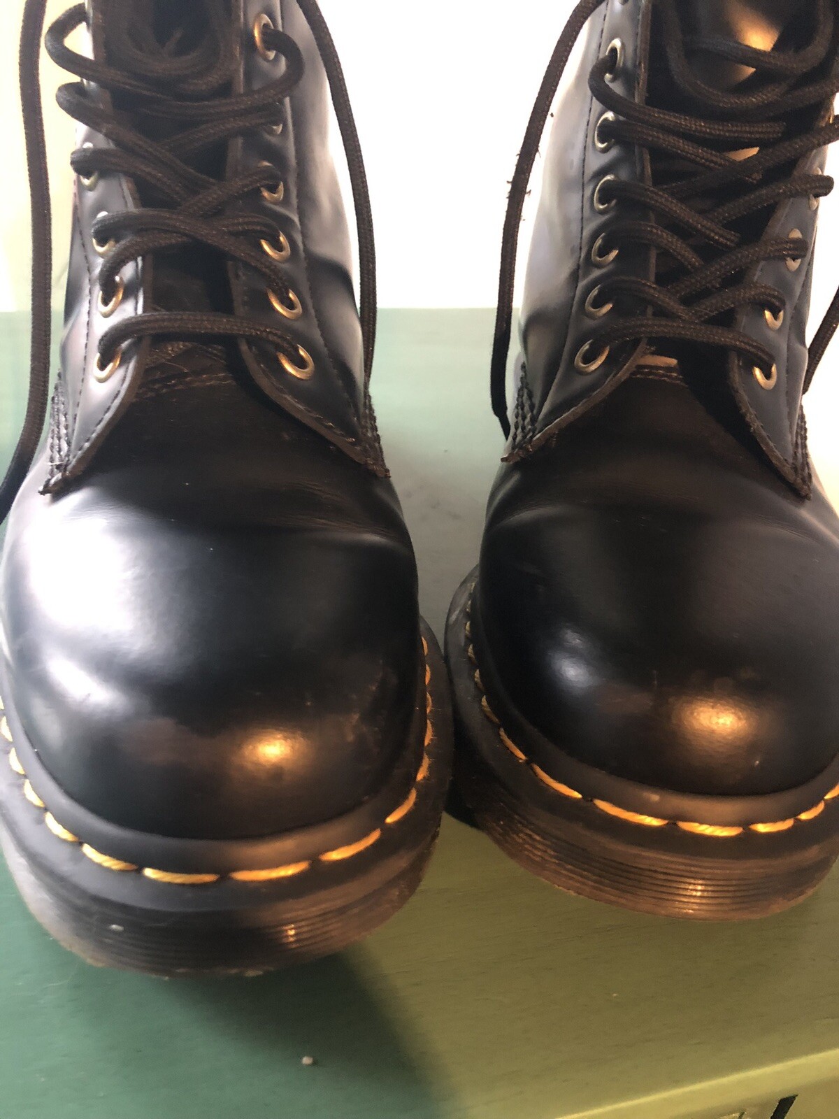 1460 leather dragon embroidered lace up boots