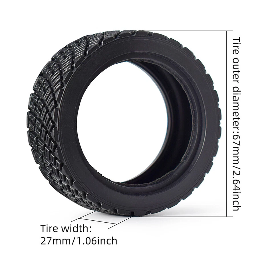 12mm Hex Tire+Wheel Rim/Tire for 1/10 HPI HSP Rolly WLtoys 1/14 144001 RC Car - Image 4 of 4