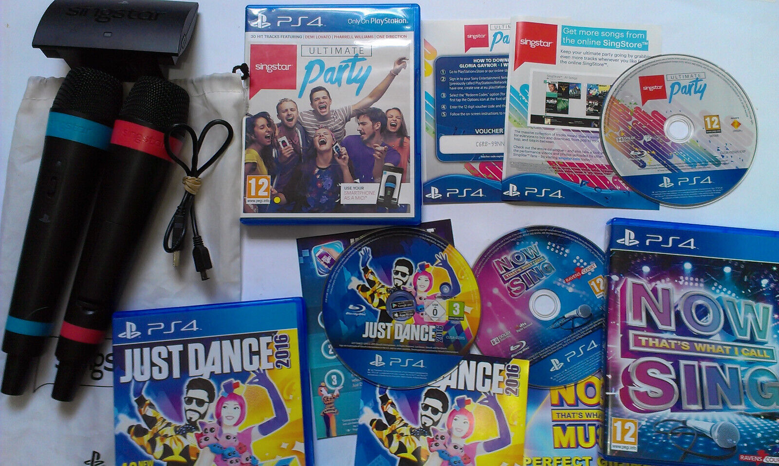 Playstation 4 / 5 Ps4 Ps5 Sing Star 2x Microphones + Singstar Ultimate  Party