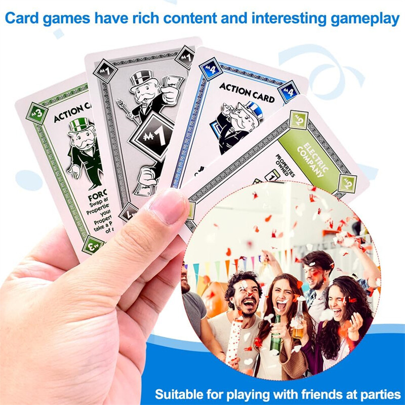 Monopoly Deal Playing Card Game with 110 Cards in Iron Box Travel Board