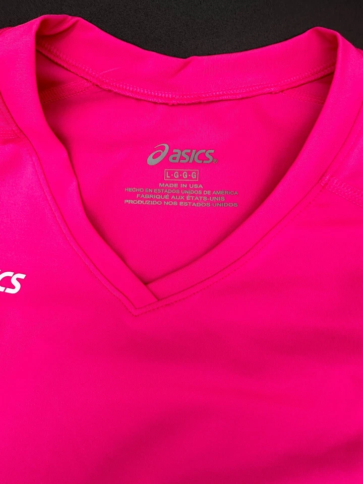 Camiseta deportiva rosa manga larga ASICS Jr Roll Shot para jóvenes adolescentes talla grande Foto 3 de 4