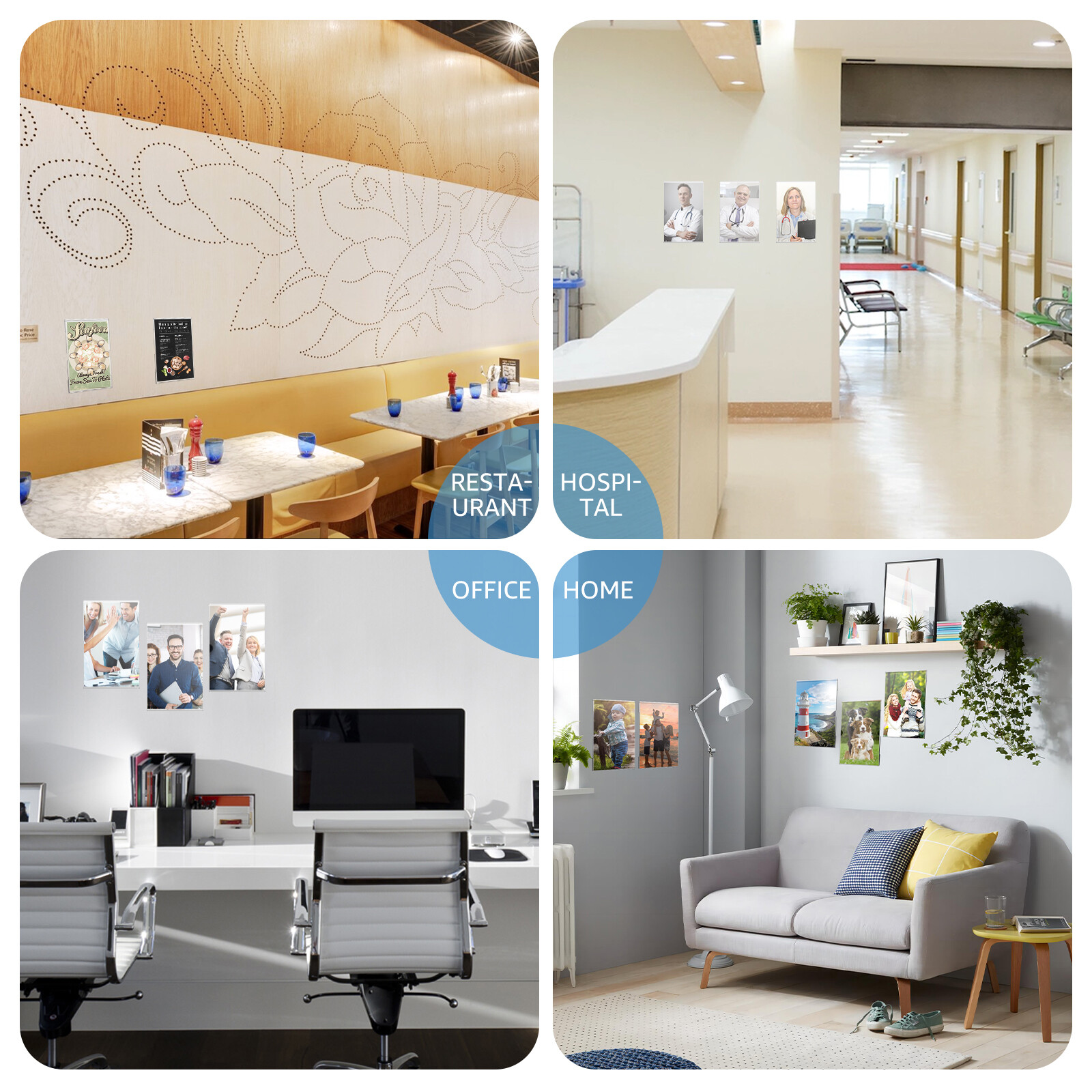 6Pcs Acrylic Picture Frames 4 x 6 inch Clear Photo Frame for Wall leXaV