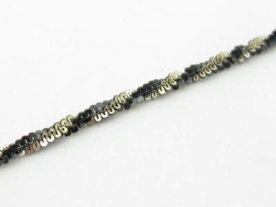 Black Gold Sterling Silver Diamond Cut Rope Two Tone Ankle