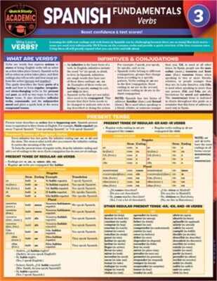 Spanish Fundamentals 3 - Verbs: A Quickstudy Laminated Reference Guide (Poster)