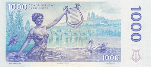 Czechoslovakia 1000 Korun 2024 Bedrich Smetana UNC; Gabris M / Cesla J autograph - Imagen 3 de 4