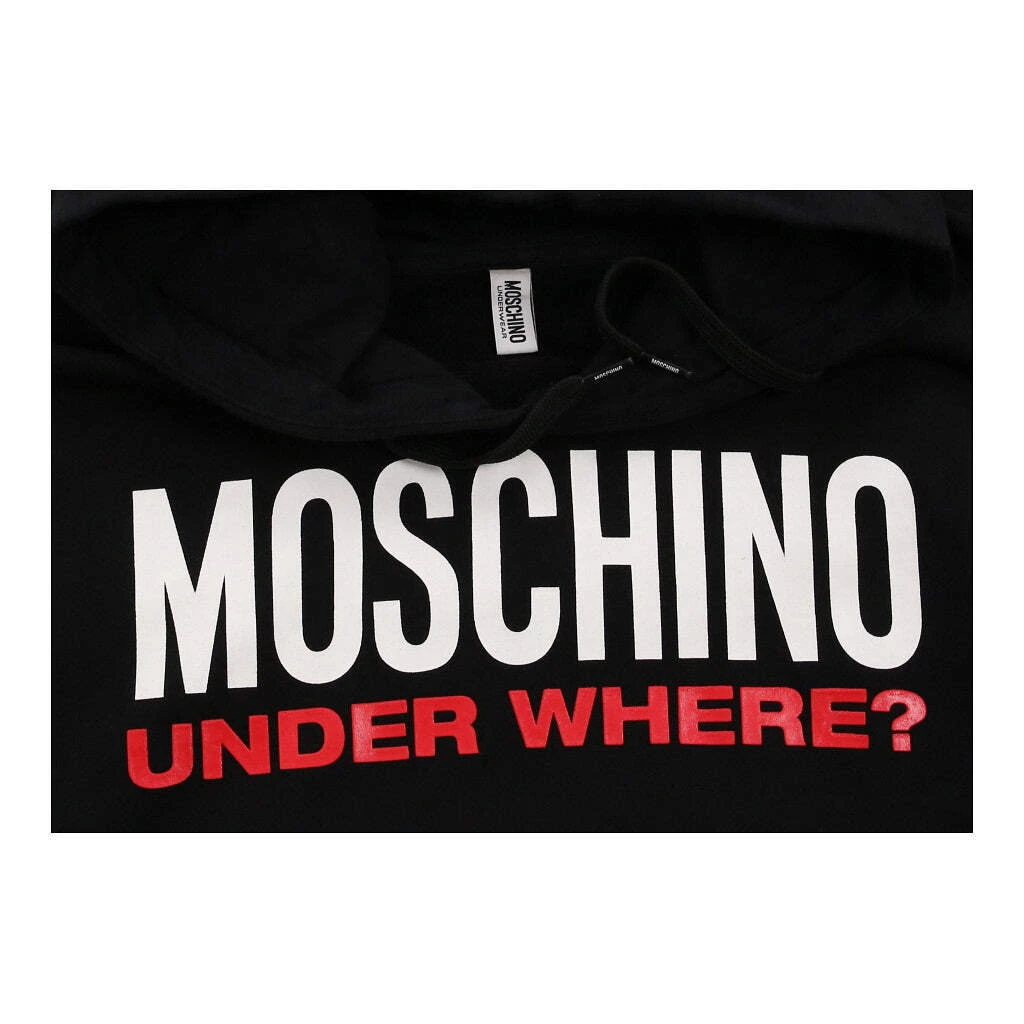 Moschino Spellout Hoodie XS Black Cotton