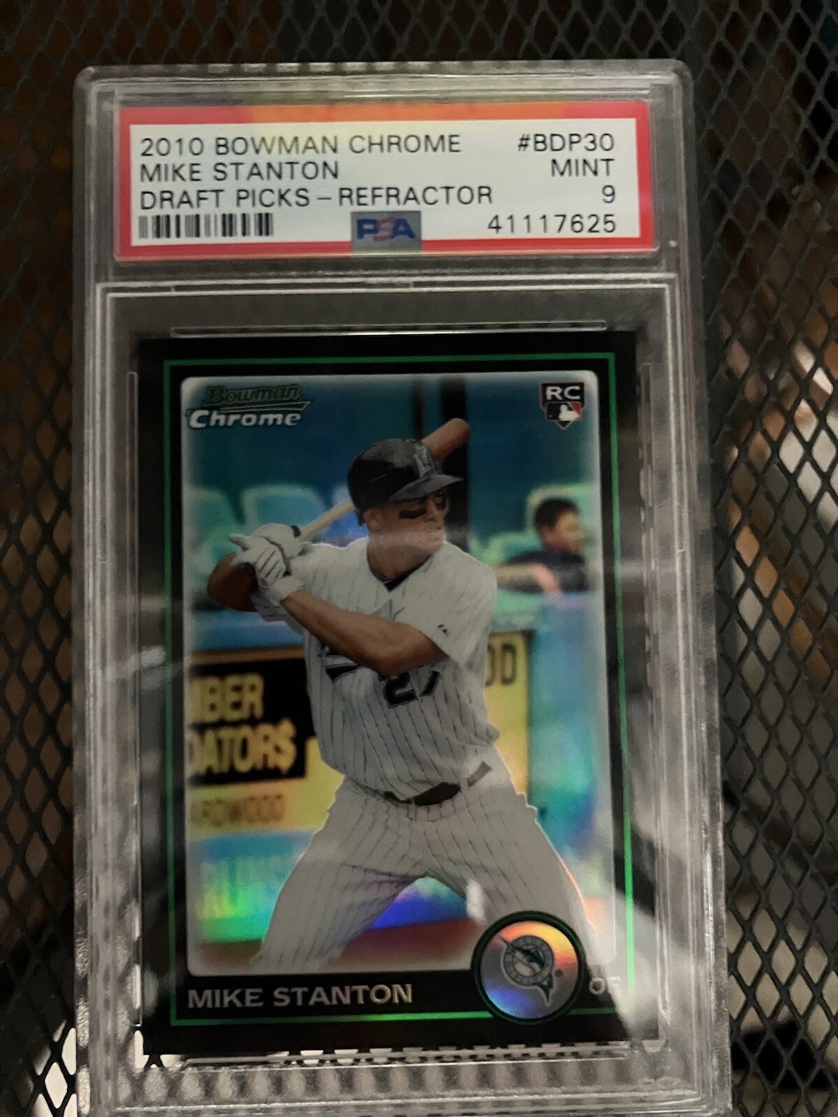 REFRACTOR Mike Stanton 2010 Bowman Chrome Draft Picks #BDP30 RC PSA 9