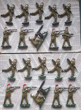 Lead Soldiers Infantry 20 x 54mm WW2 Era Model Toy Painted 1:35 Figures Vintage