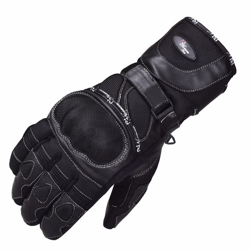 WATERPROOF MOTORCYCLE MOTORBIKE TOURING BIKE GLOVES LEATHER/CORDURA
