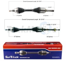 SurTrack Pair Set of 2 Front AAR CV Axle Shafts For Ford Transit Connect 2.5l 4L
