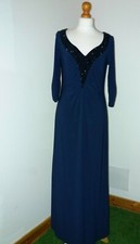 £129 Bnwt New Size UK 12 GRAY & OSBOURN OCCAISION DRESS NAVY SEQUIN PARTY LONG R