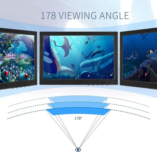 10.1" Mini TV IPS Display Portable Monitor AV VGA HDMI Security USB LCD Screen - Picture 7 of 11