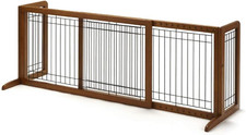 Large Wooden Freestanding Pet Gate - Autumn Matte Finish