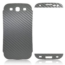 Gray 3m Carbon Fiber Vinyl Skin For Samsung Galaxy S Iii