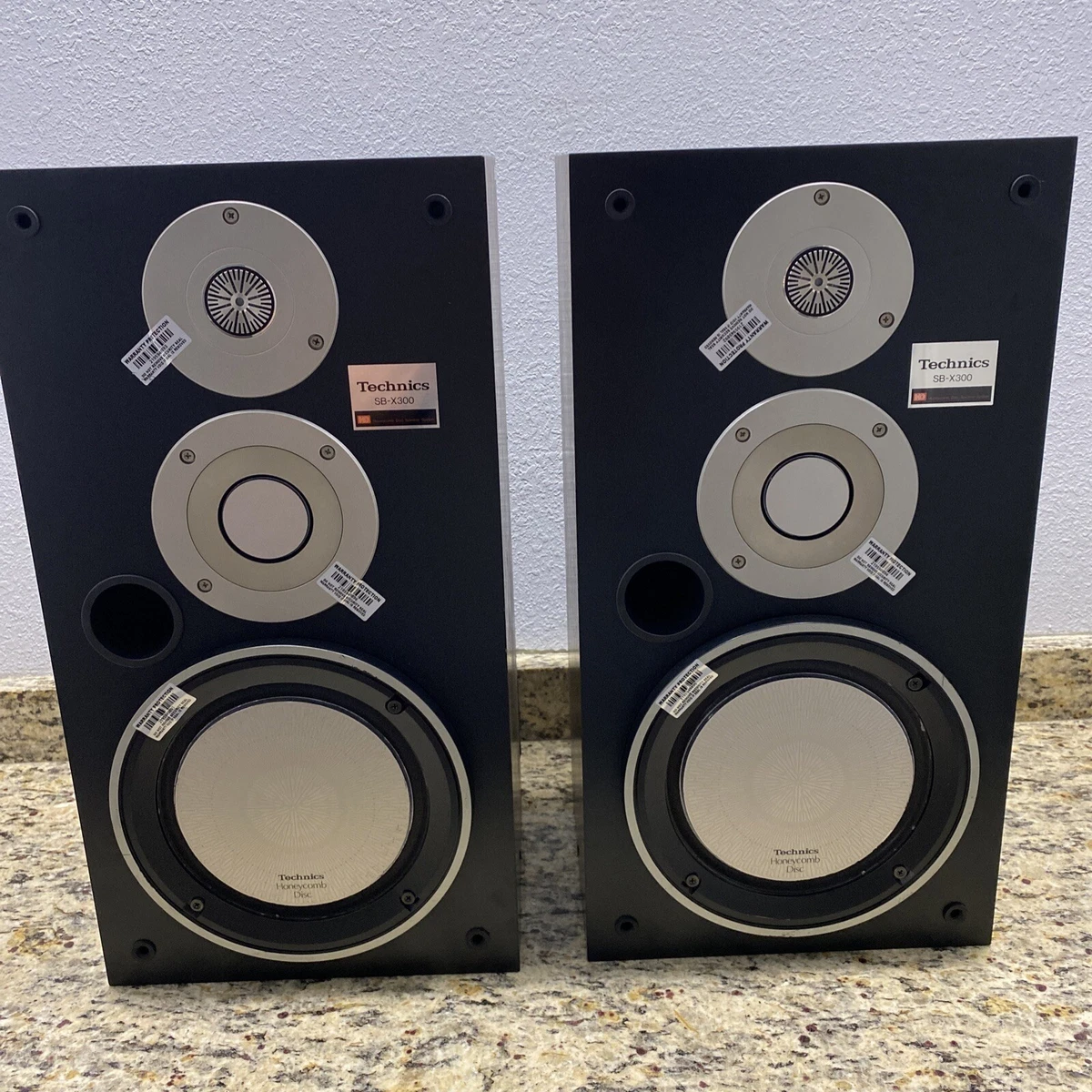 TECHNICS SB X300 SPEAKERS HONEYCOMB DISC SPEAKERS 3 WAY SPEAKERS