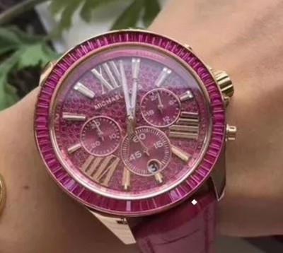 Michael Kors MK2449 Crystal Pink Leather Watch Michael Kors | Accessories | Michael Kors Mk2449 Crystal  main image 3