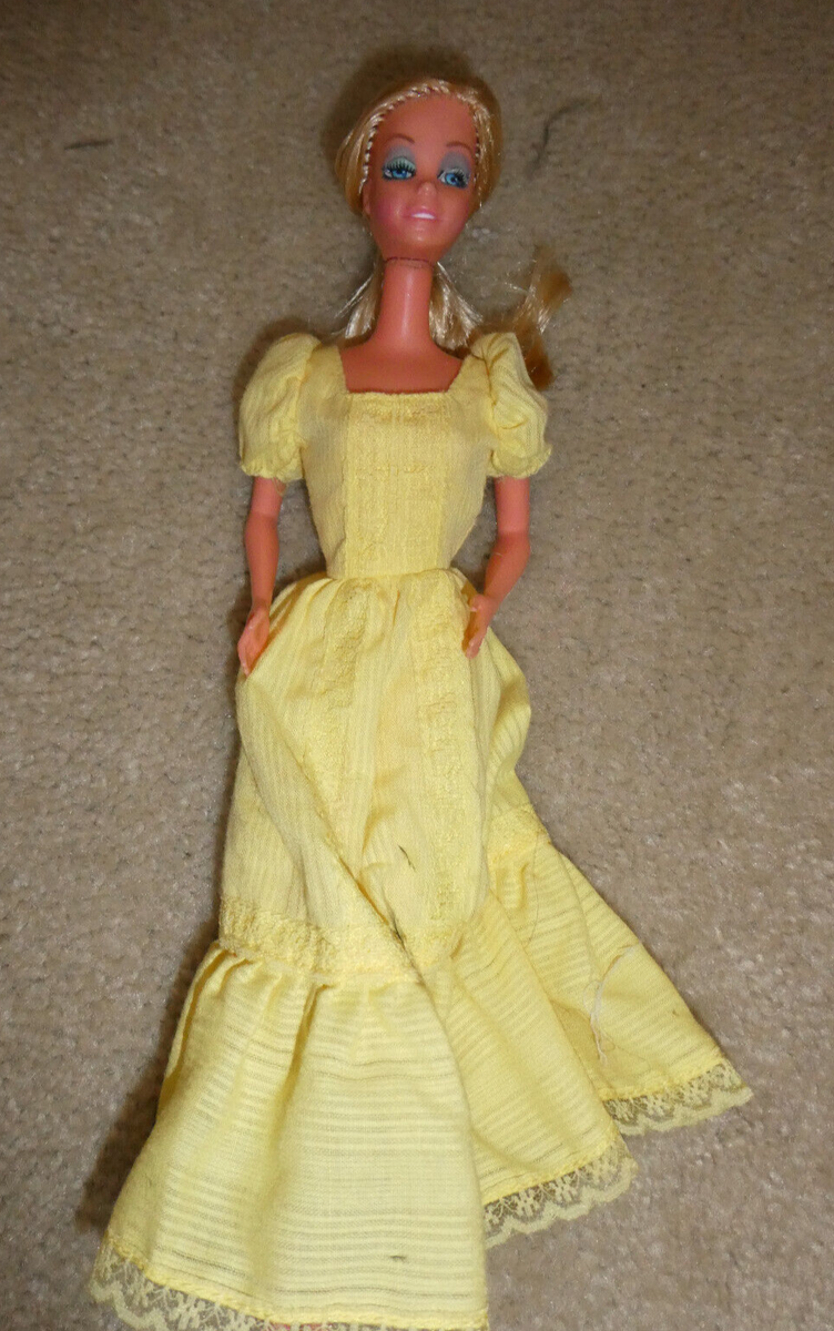 vintage barbie yellow dress in Dress, Blonde Long Hair, Vtg Mattel Doll, Vtg Doll, Memories, Gift, Prop, Daysgonebytreasures *y 1465 Lemon Kick Vintage Barbie
