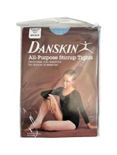 vintage danskin stirrup tights youth girls size small 4-6 NOS NIP 80s USA made
