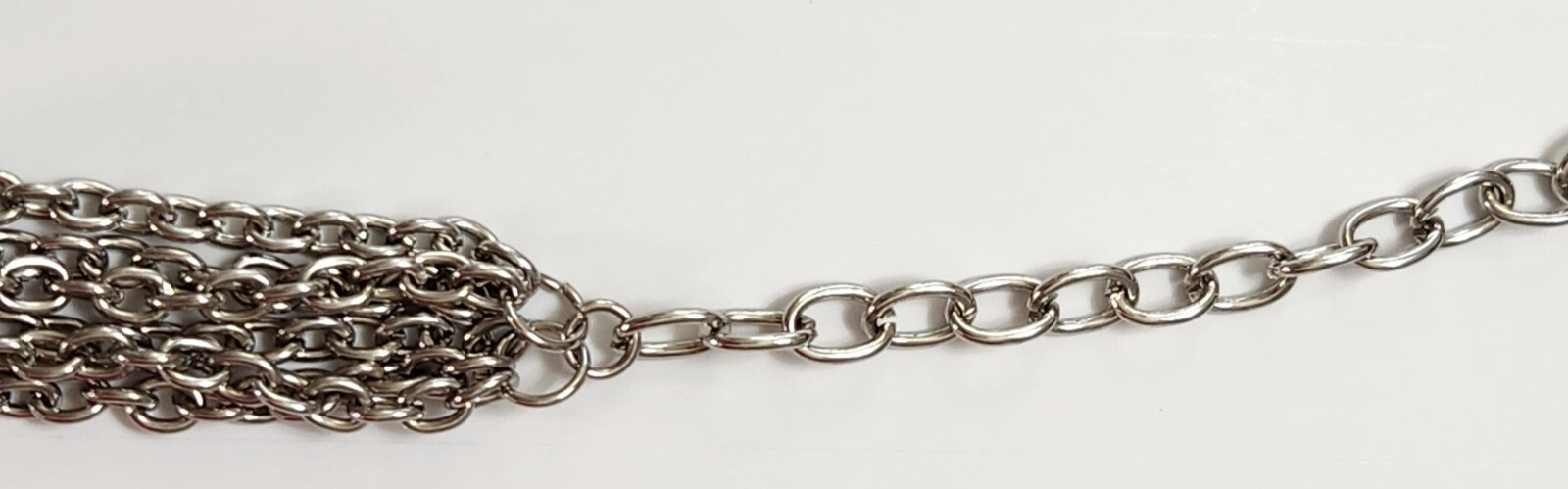 Multistrand Silvertone Statement Necklace Faceted… - image 8