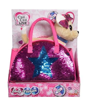 Simba Chi Chi Love Swap Wendepailletten Kuscheltier Plüschhund Tasche Fashion