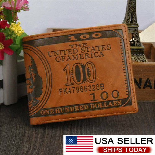 Cartera para hombre de cuero US 100 dólares Bill Dinero Cartera Plegable con rápido seguro | eBay