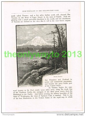 MOUNT TACOMA (NOW MOUNT RAINIER), WASHINGTON STATE, USA, BUCHILLUSTRATION 1891