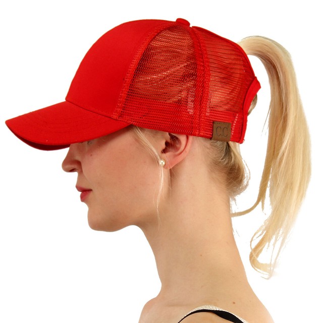 cc messy bun baseball cap