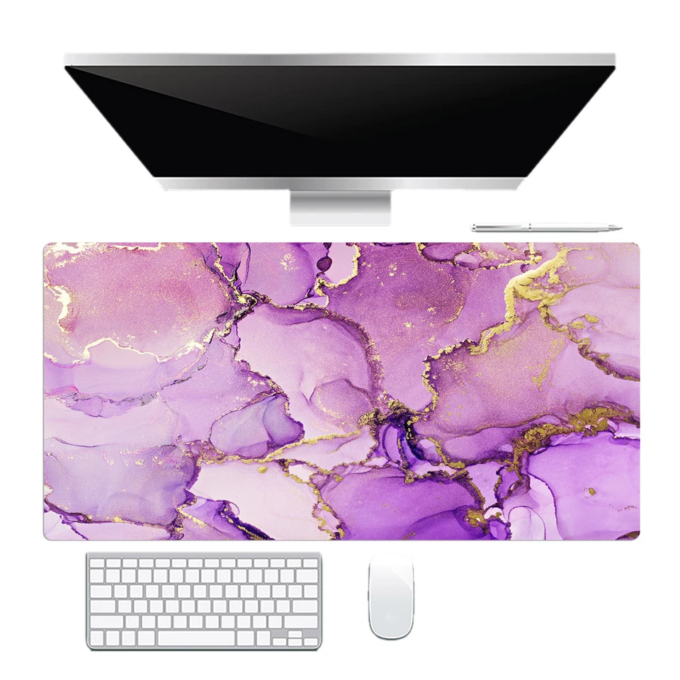 Gold Abstract Mouse Pad Purple Marble Mouse Pad for Keyboard and Desk Mat - Image 2 of 4