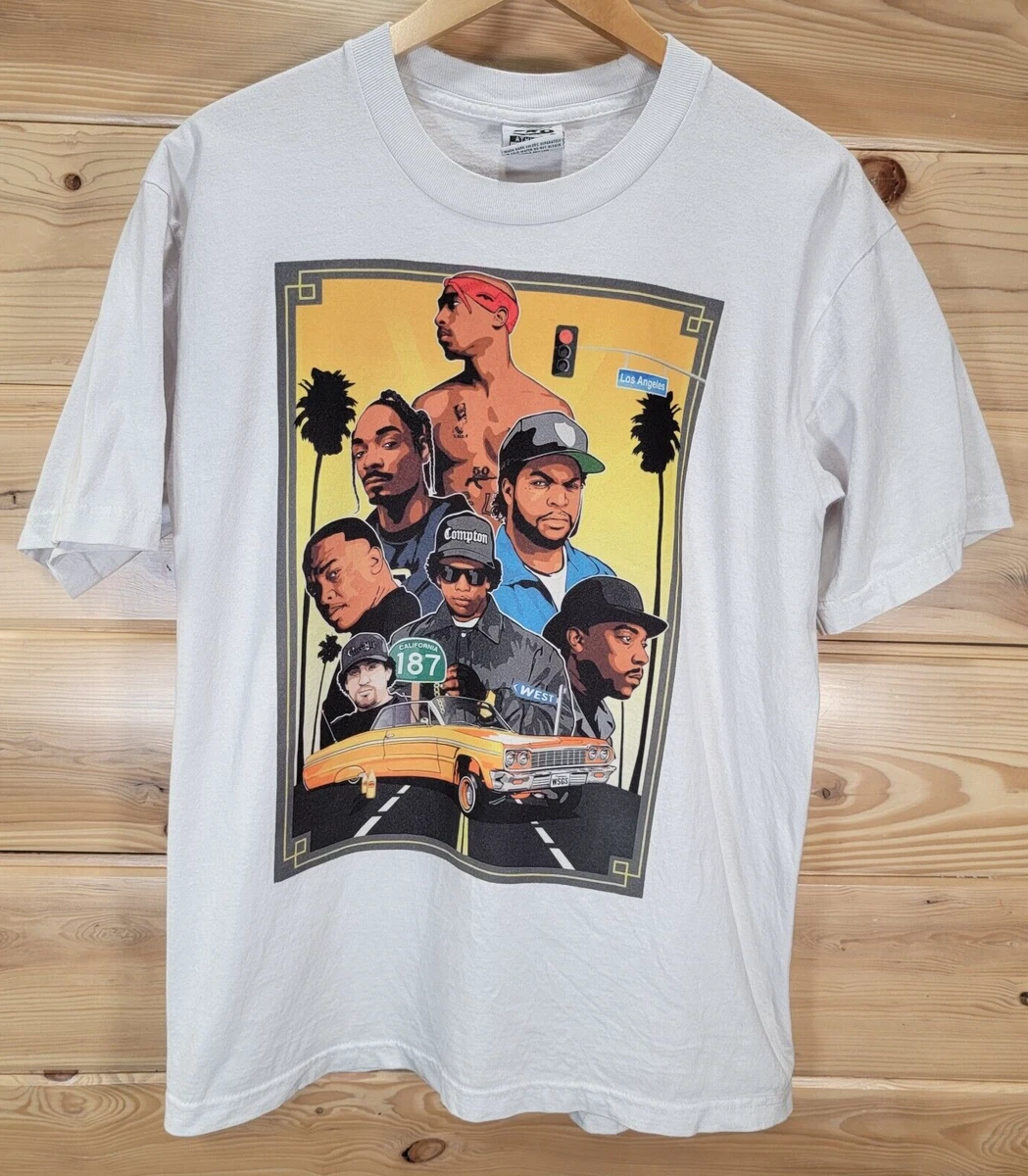 WEST COAST RAPPERS T Shirt 2Pac Snoop Ice Cube Low Rider Size