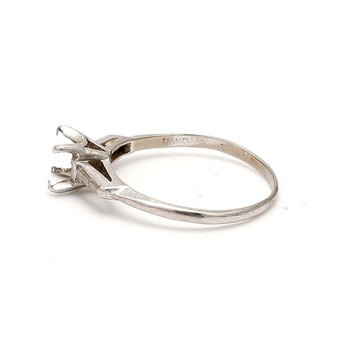 0.26 Carat Tapered Baguette Shape I I1 Diamond Platinum Semi Mount Ring - Picture 7 of 7