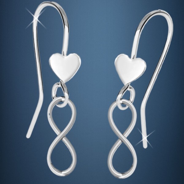 Herz Unendlichkeit Ohrhaken Ohrringe 925 Sterling-Silber MäDchen Damen Unendlich-image
