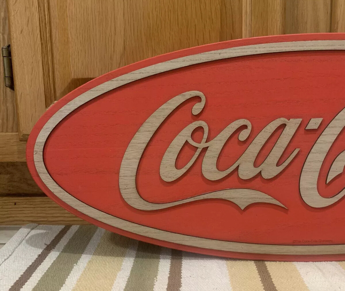 Coca Cola Wooden Sign Drink Coke Garage Bar Soda Bottle Vintage