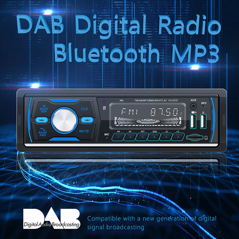 Autoradio Integriertes DAB+ Bluetooth Freisprecheinrichtung 2xUSB AUX MP3 1 DIN - Bild 3 von 4