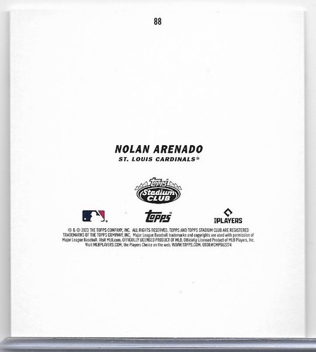 2023 Topps Stadium Club Master Photo Box Topper Nolan Arenado Cardinals #88 - Picture 2 of 2