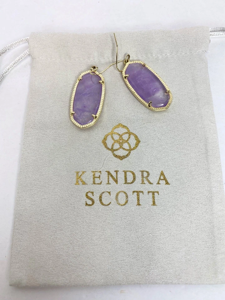 Kendra Scott Elle Rose Quartz Gold Tone Earrings - Image 2 of 4